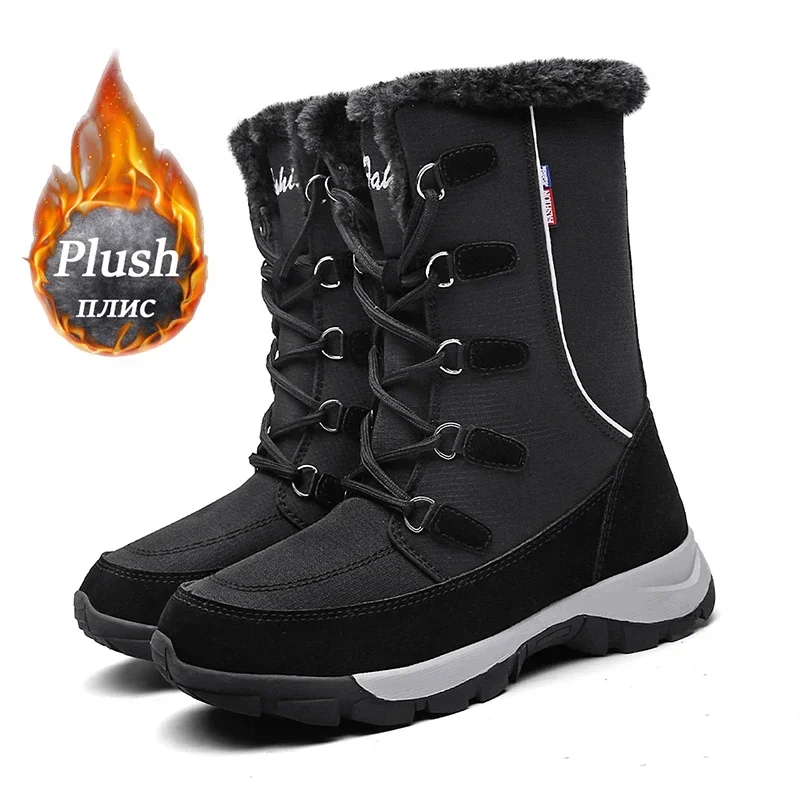 

Women's Boots Winter Plush Snow Boots Outdoor Anti Slip Hiking Shoes Women's Warm And Waterproof Boots Fashion Warm Snow Shoes