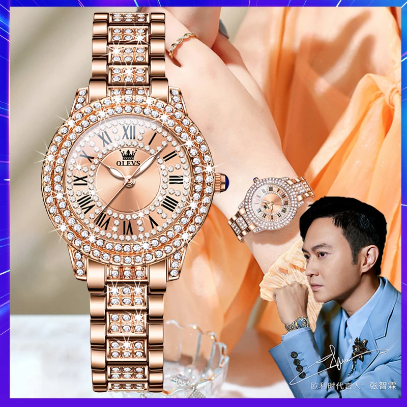 New Fashion Luxury Watch For Women Casual Diamond Stainless Steel Women's Wristwatch Waterproof Luminous Reloj Mujer Ladies Gift