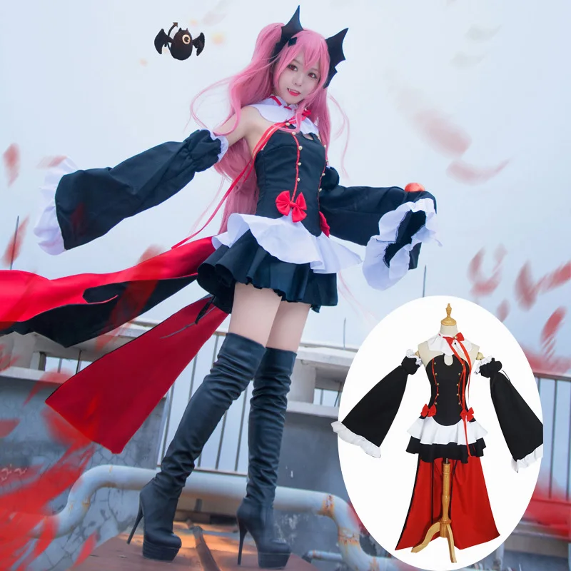 

Anime Krul Tepes Cosplay Seraph of The End Cosplay Costume Dress Suit Wig Owari No Seraph Witch Vampire Halloween Costume