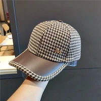 leather hat m mark duck tongue hat childrens autumn and winter versatile fashion baseball cap fashion gentleman baseball cap