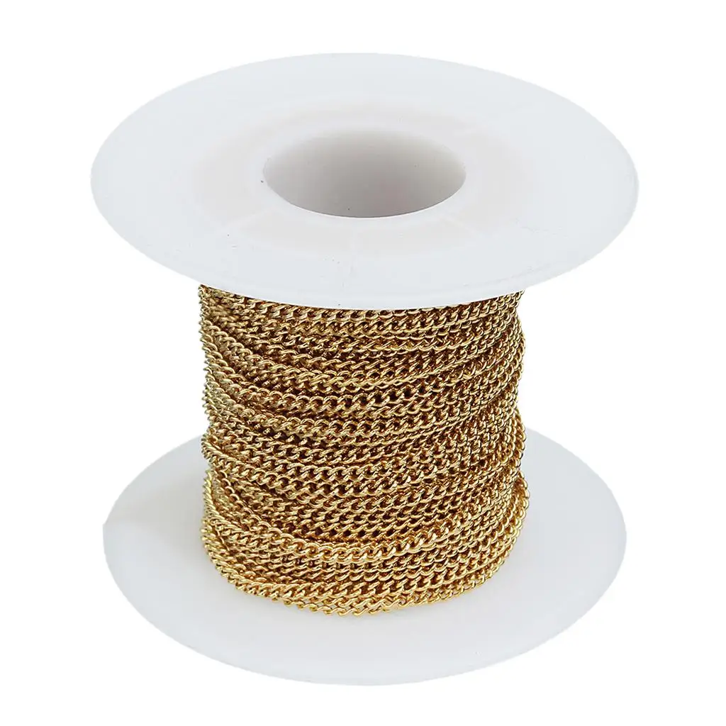 

Золотистые металлические цепочки в рулоне для ювелирных изделий ручной работы ярлыки «сделай сам» висячие украшения