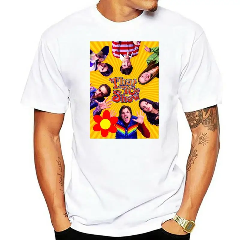 

Футболка, которая показывает мужские 70s, белого цвета, все размеры от S до 3XL, трава Мила Кунис Эштон