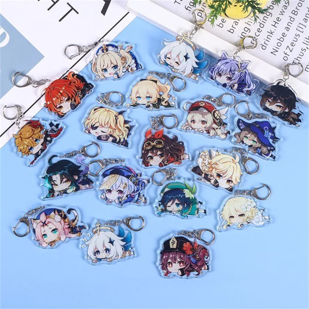 

Game Genshin Impact Shogun Yae Miko Xiao Cosplay Kazuha Keychain Cartoon Character Car Pendant Arcylic Key Chain