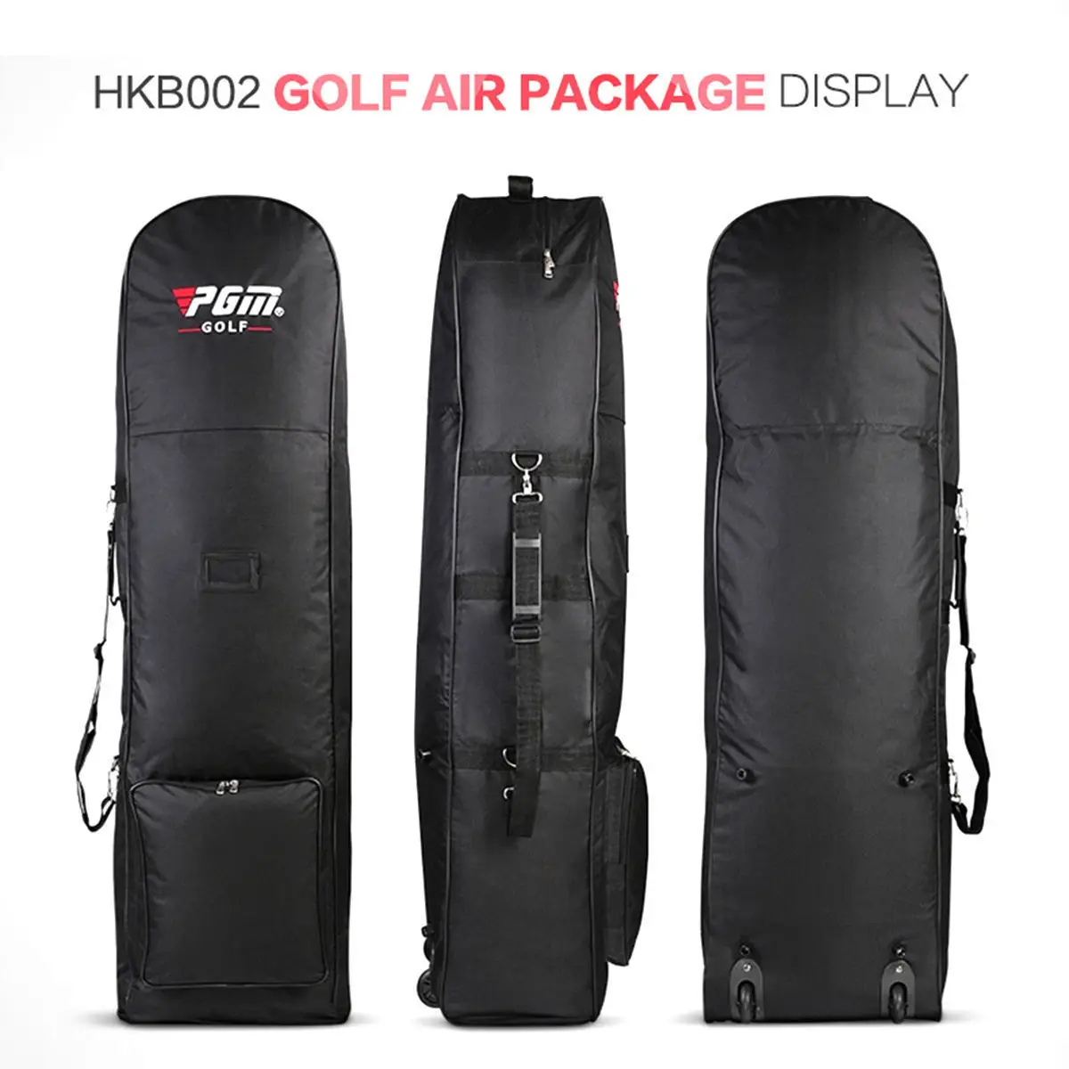 Black Golf Air Travel Bag 2Wheels Large Capacity Carry Foldable Flight Consignment Aviation Bag Travelling Golf Bags In 4 Colors