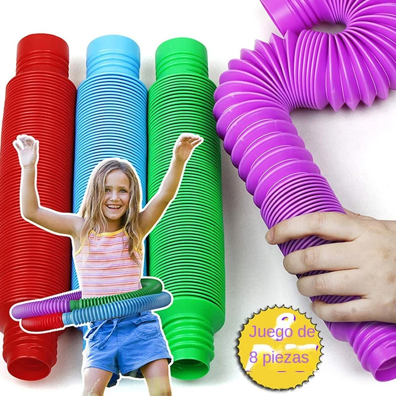 

Colorful telescopic corrugated tubes for children's venting and decompression plastic tube for children adult decompression toy