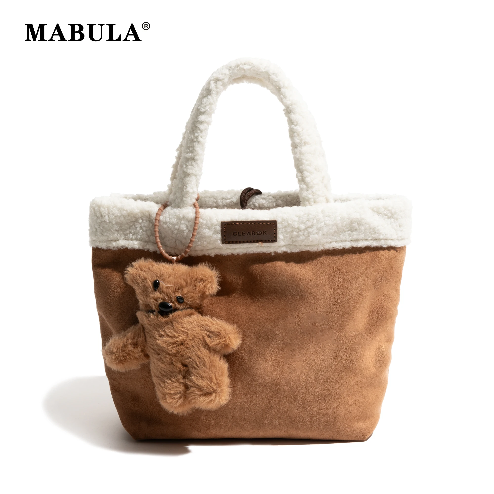 MABULA Ретро-сумка большой емкости из овечьей шерсти сумка-ведро в японском стиле