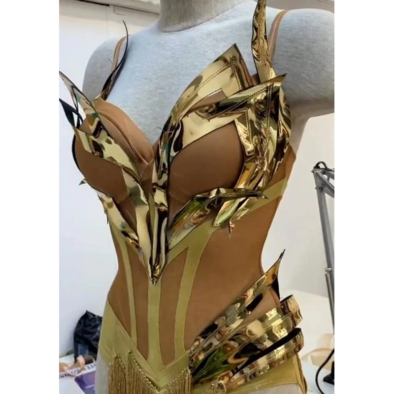 

New Future Sense Armor Bodysuit Gogo Dance Clothes Drag Queen Costume Nightclub Dj Ds Dancer Singer Stage Wear Rave Outfit