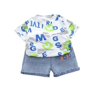 new summer fashion baby clothes suit children boys girls letter t shirt shorts 2pcssets toddler casual costume kids tracksuits