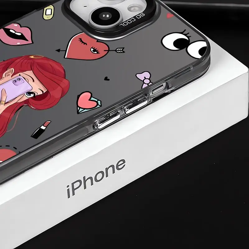 Красивые чехлы для телефонов с принцессой селфи Apple iphone 14 pro max чехол 15pro 16 13 11Pro 16plus