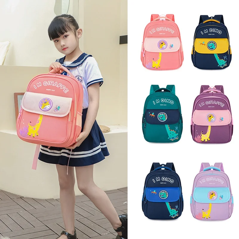 Girls Boys Cute Cartoon Dinosaur Giraffe Kindergarten Schoolbags New High-capacity Primary Children Fashion Students Backpacks