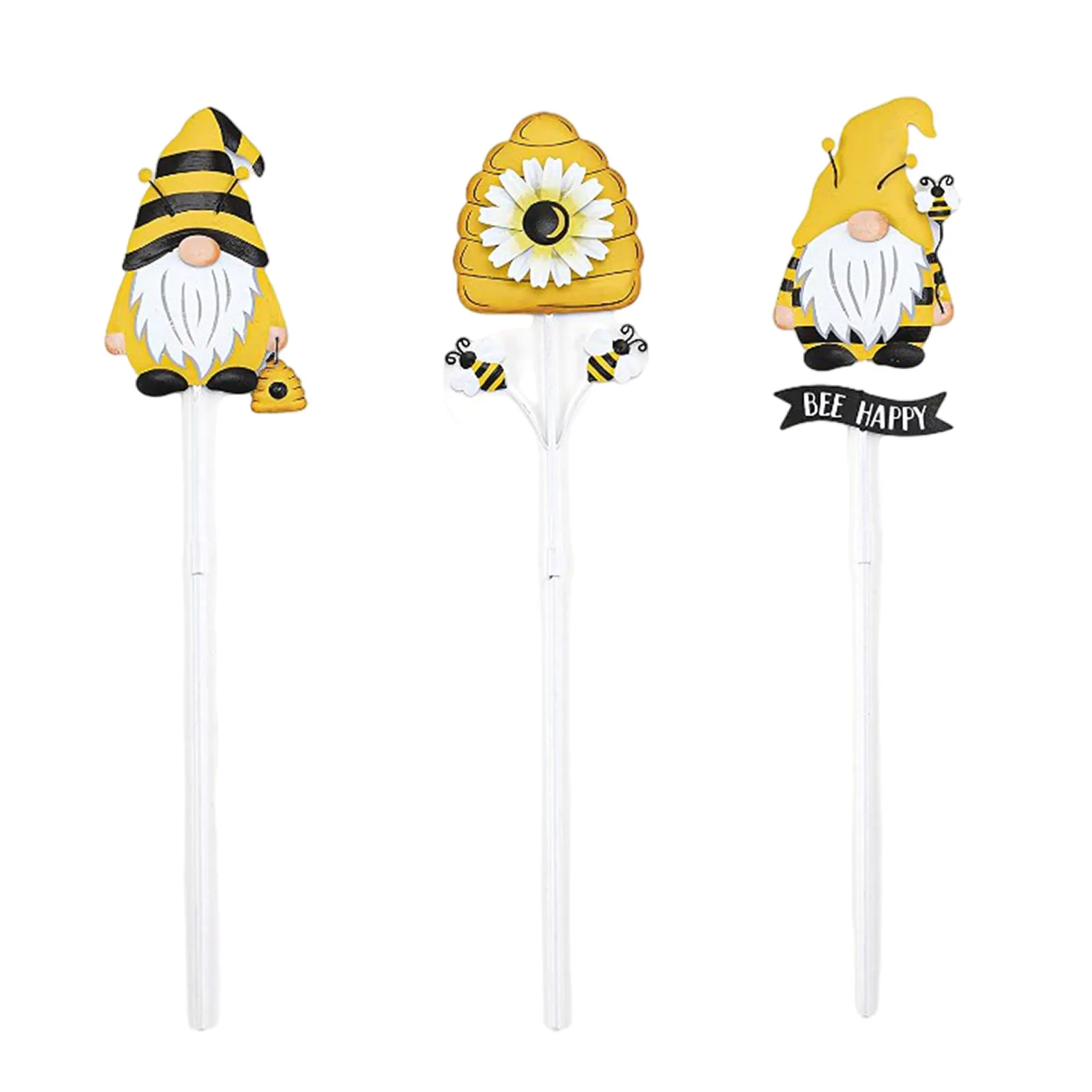 

3 Pcs Metal Gnome Stakes Novelty Garden Gnomes Outdoor Yard Art Ornaments Decorative Garden Stakes for Yard Patio Lawn Ornaments