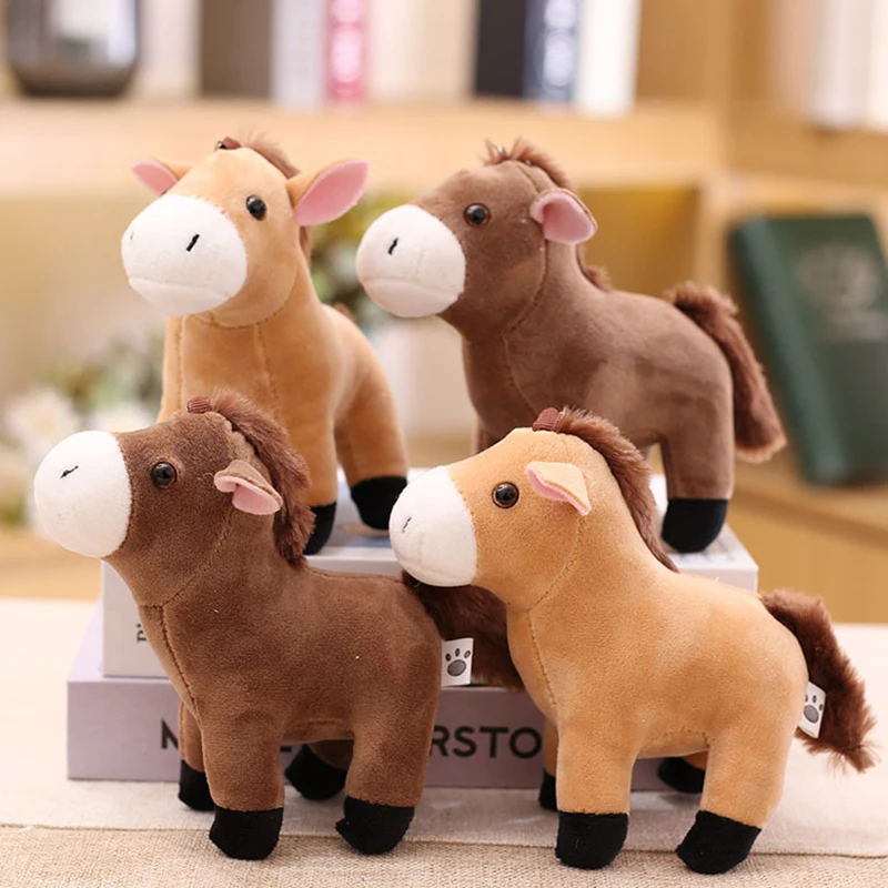 

Милая игрушка-пони, милая мультяшная животная, коричневая лошадь, мягкая кукла, брелок с подвеской, подарок на день рождения и Рождество