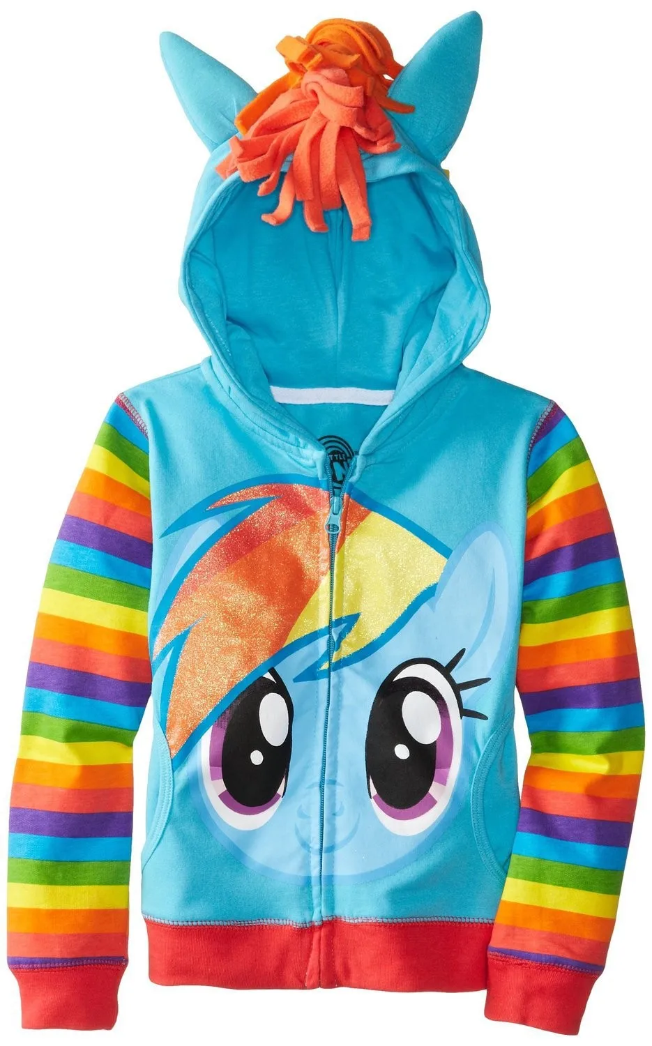 

Children's Jacket Cartoon Print Kids Jacket Middle and Small Children Girls Rainbow Pony Sweater Hoodie Clothes Hoodie New 2022