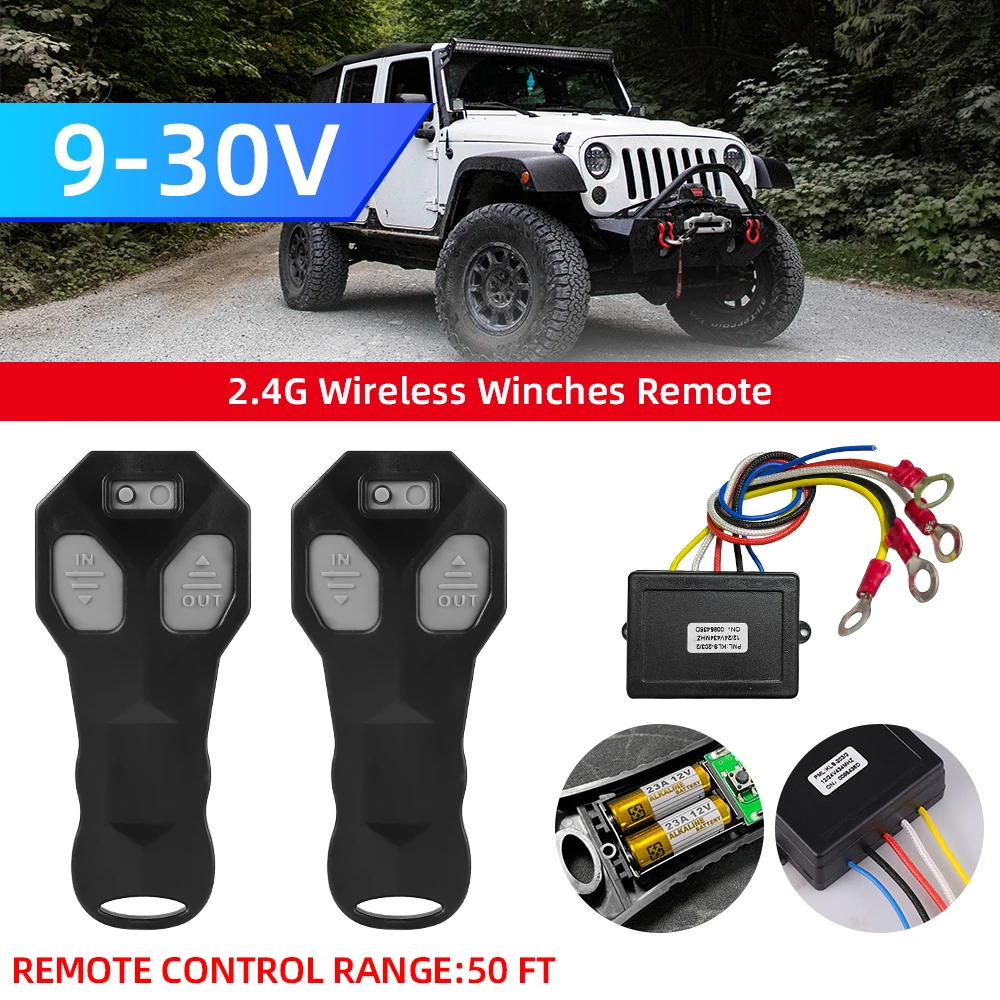 

12V 24V Car Wireless Winch Electric Remote Control With Manual Transmitter Set Truck ATV SUV Truck Vehicle Kit Winch For Trailer