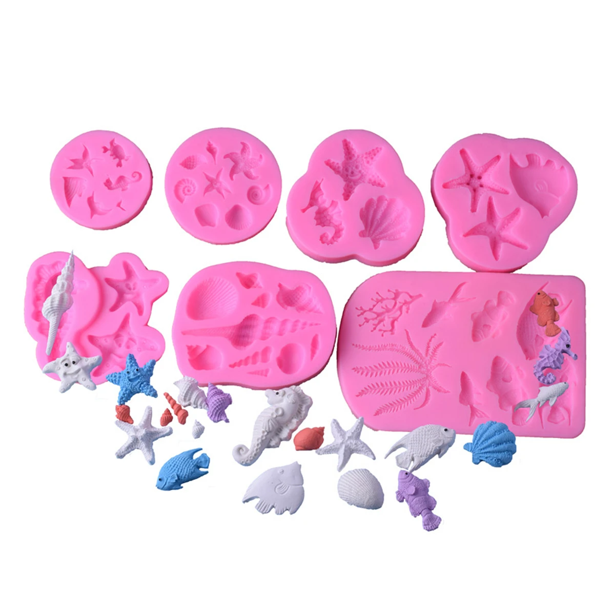 

Ocean Series Starfish Conch Silicone Fondant Cake Decorating Tools Chocolate Mold Mousse Mould Baking Tool Kitchen Accessories