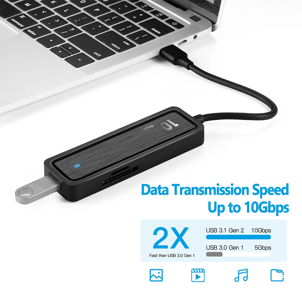 

10 Гбит/с Type C на USB 3 2 адаптер 6 в 1 многоразовый концентратор рабочий лекционный преобразователь Замена для Windows 7 8 10 11