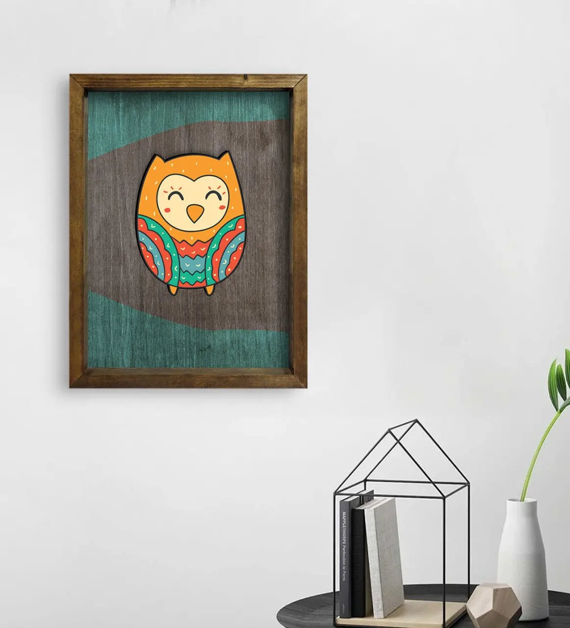 

BK Home сова дизайн натуральный твердый деревянный стол 45x65cm-4