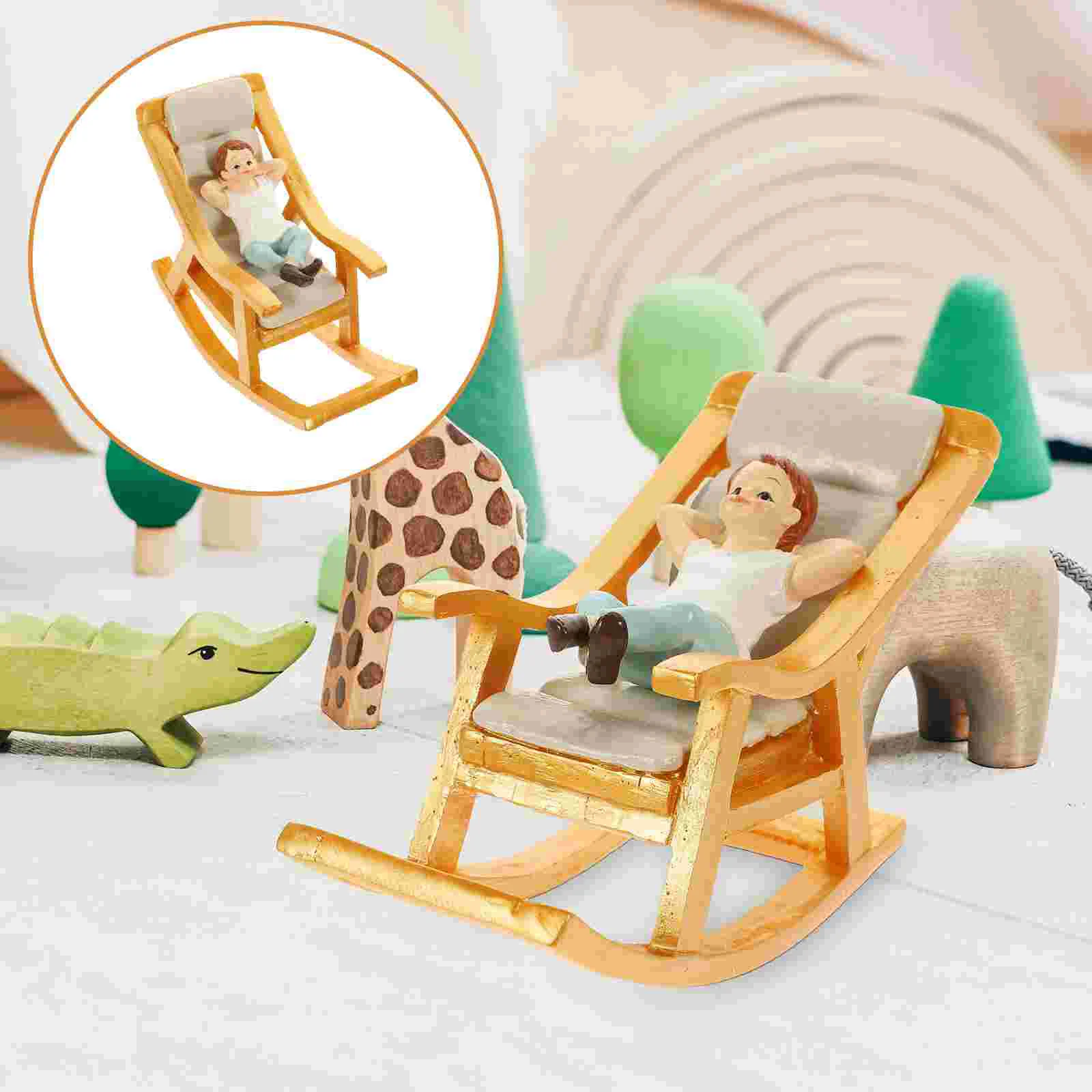 

Домашнее кресло-качалка «сделай сам», мини-мебель, миниатюрное кресло-качалка для мальчиков и кукол, поделки из смолы