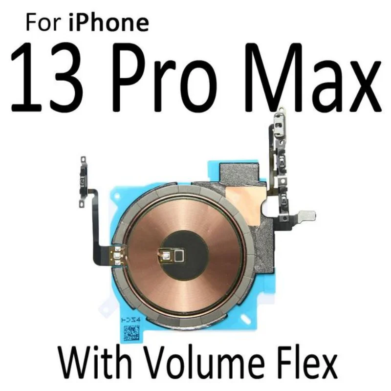 Wireless Charging Chip Parts Replacement Charger Panel Coil NFC Flex Cable With Volume Button For iPhone 13 mini Pro Max |