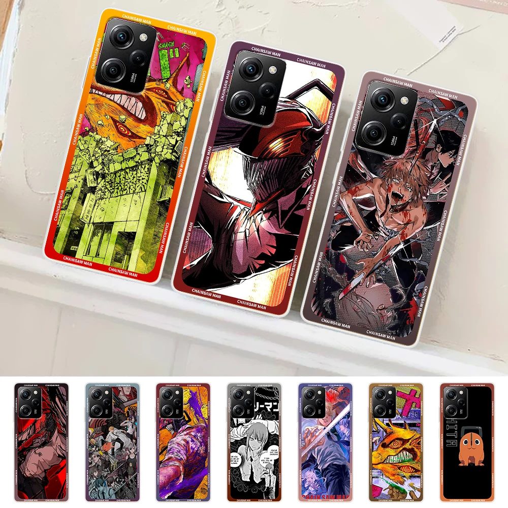 

Chainsaw Man Case for Xiaomi Poco X5 X3 NFC X4 Pro 5G F4 GT M5 M5s F3 Pocophone F1 Transparent TPU Phone Cover Mi 13 12T Pro
