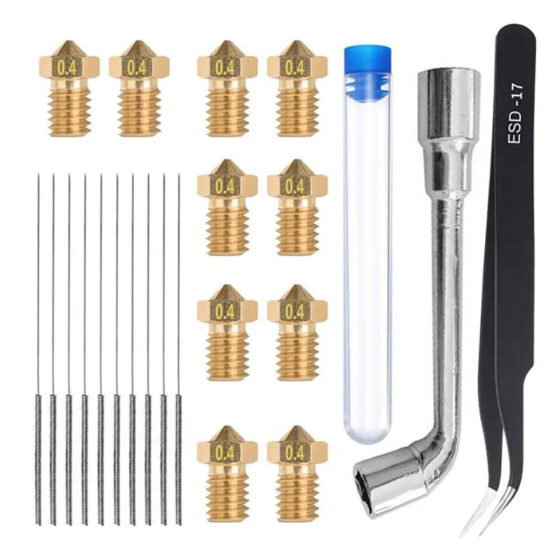 

23Pcs Nozzle Cleaning Kit 0.4Mm Nozzle 0.4Mm Cleaning Needle Tweezers Wrench 3D Printer Accessories