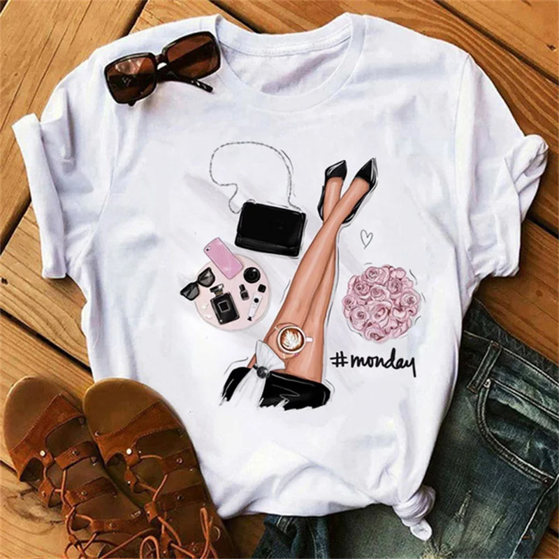 

2022 summer 3D printed T-shirt fashion girl pattern women's top women's casual Street women's comfortable short sleeves