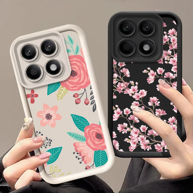 Blue Rose Flower For Xiaomi 13T 14T Pro Redmi Note 13 9 10 12 14C K70E 9S Poco F5 5G X5 X6 C65 M6 Soft Silicone Phone Case