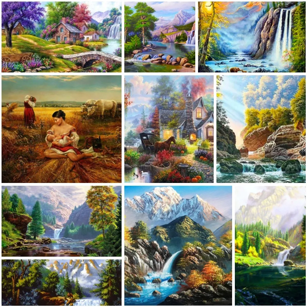 

Spring Nature Landscape Painting By Number Oil Paint Craft Kit For Adults Wall Decor Personalized Gift Ideas Dropshipping HOT