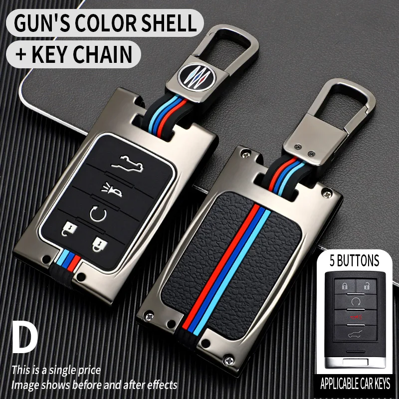 

Car Key Cover Case For Chevrolet CTS ATS XTS SLS SRX XLS DTS STS Seville Escalade 3/4/5Button C7 Corvette Zinc alloy Cadillac