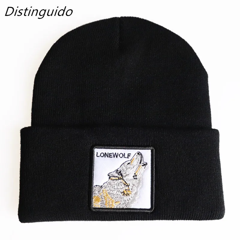 

Women's Fashion Beanies Hat Solid Color Knitted Skullies With Embroidery Patch Autumn Winter Men's Knit Gorras Bonnet HT041