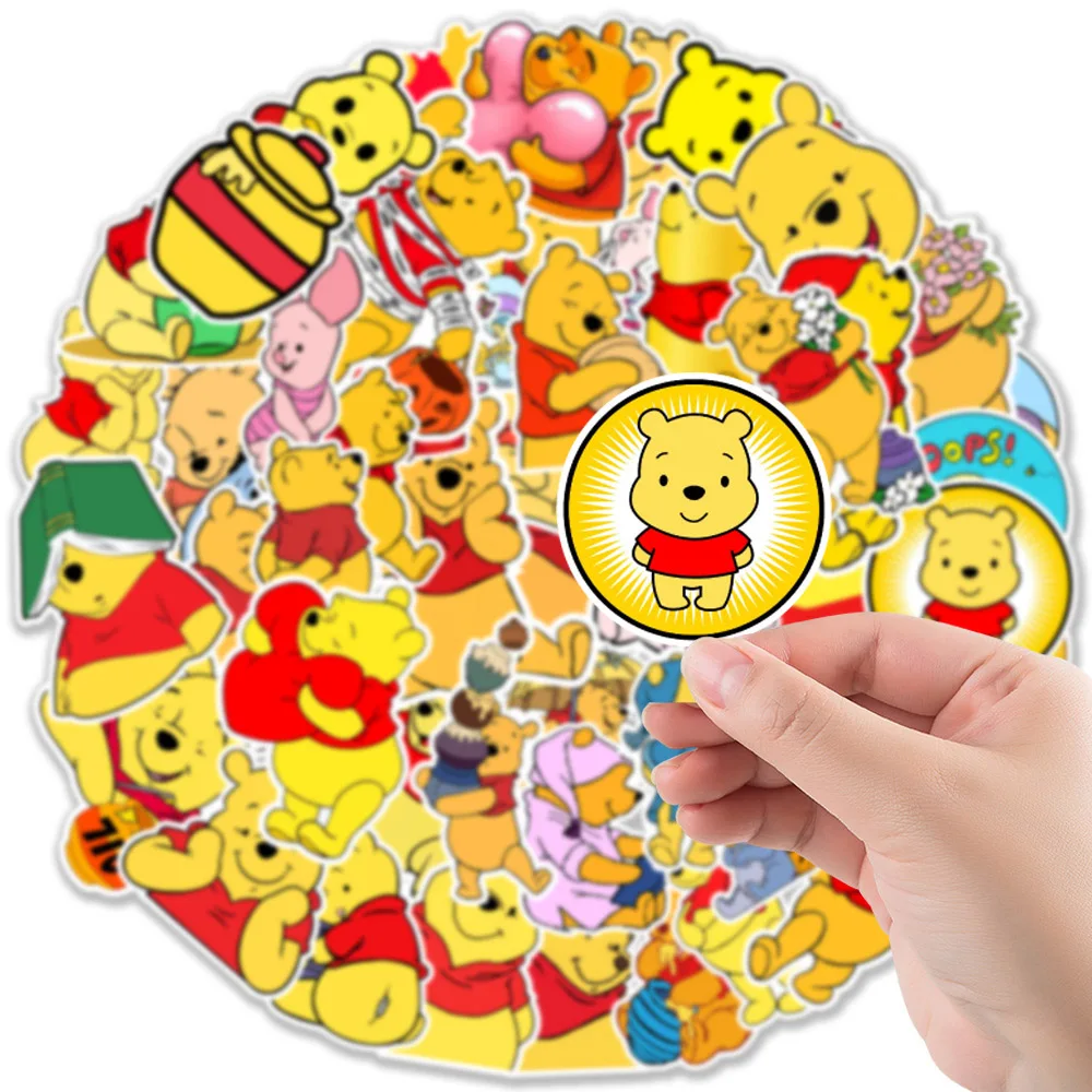 

100pcs Disney Cartoon Winnie The Pooh Stickers Kids Toys Pooh Bear Piglet Tigger Decals DIY Luggage Laptop Water Bottle Car