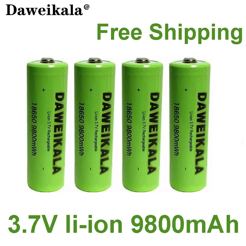 

Daweikala.2023. 18650, 3,7 в, 9800 мА · ч, аккумуляторная батарея для фонарика, аналогичная аккумуляторная литий-ионная батарея большой емкости