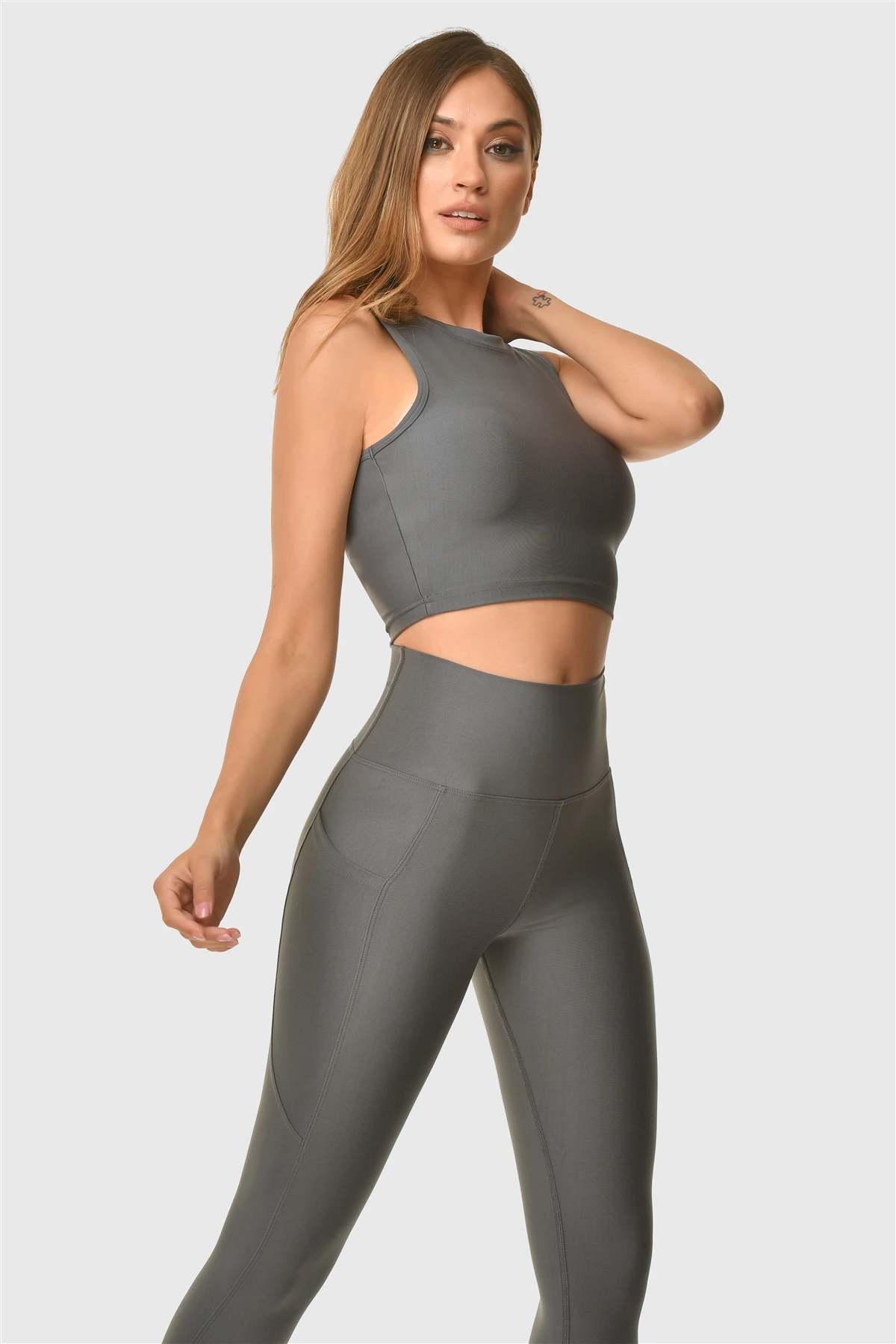 Superstacy High Waist Pockets Smoked Sport Leggings