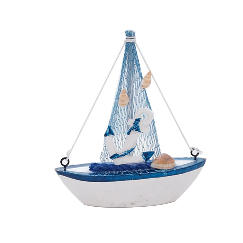 

Sailboat Decoration Decor Nautical Boat Model Sailing Ship Ornament Beach Coastal Mini Wooden Sail Ocean Figurines Wood Statue