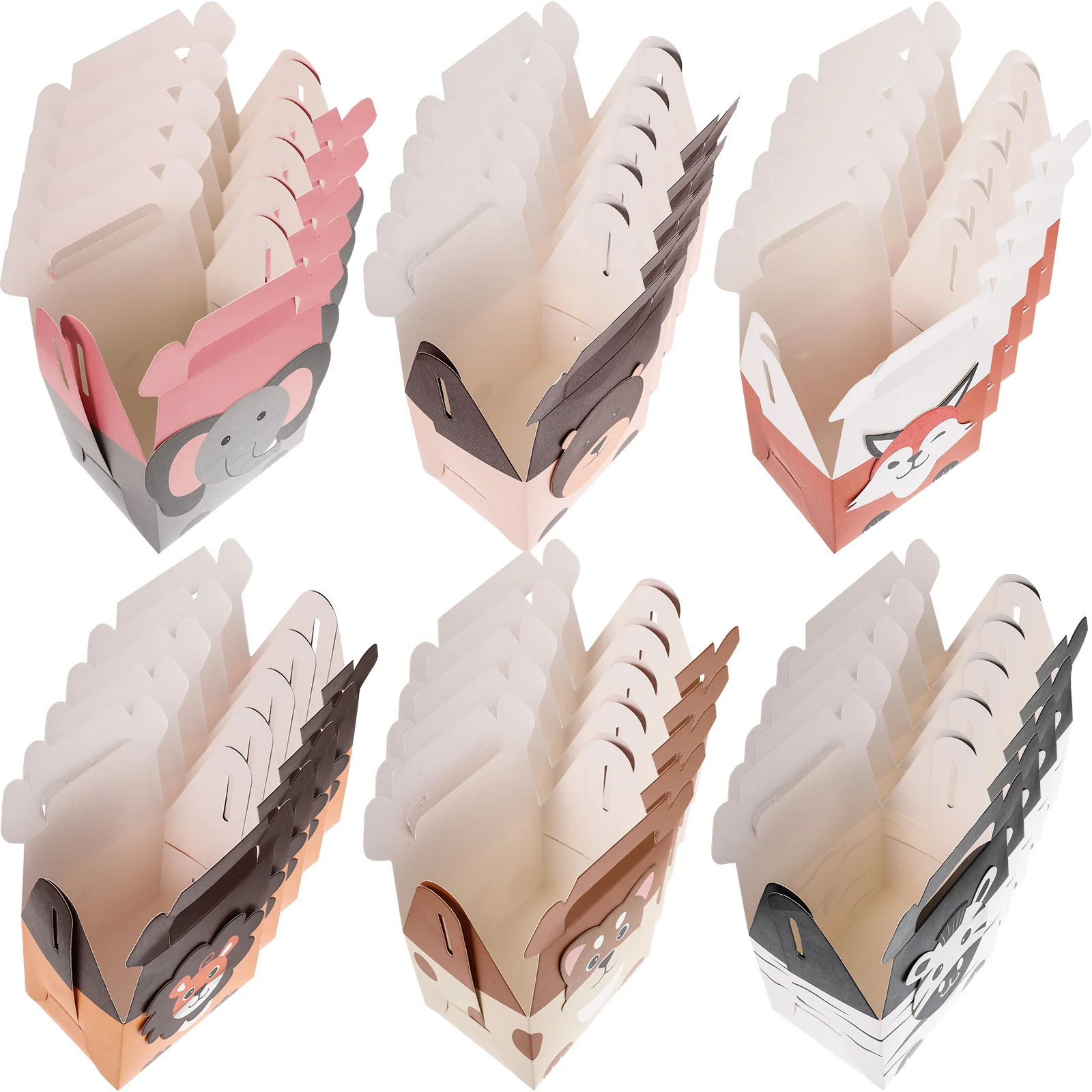 

Boxes Box Cake Cookie Party Favorcandy Wedding Paper Animal Packaging Container Handle Cupcake Treat Zoo Handles Candies