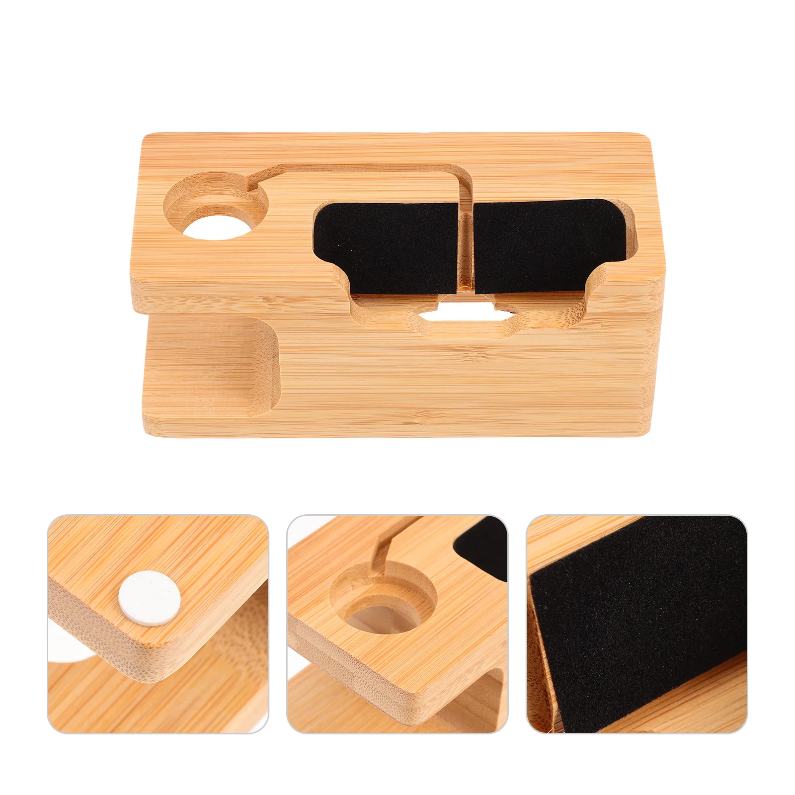 

Stand Wooden Phone Holder Charging Watch Station Wood Docking Desk Desktop Cell Stations Mobile Home Men Accessory Nightstand