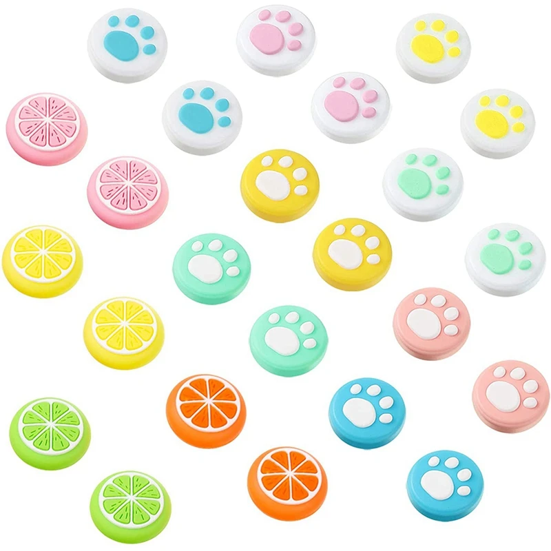

24 Pcs 2 Style Thumb Grip Caps Cute Design Key Covers Controller Key Caps for Nintendo Switch Lite Joy-Con Controller