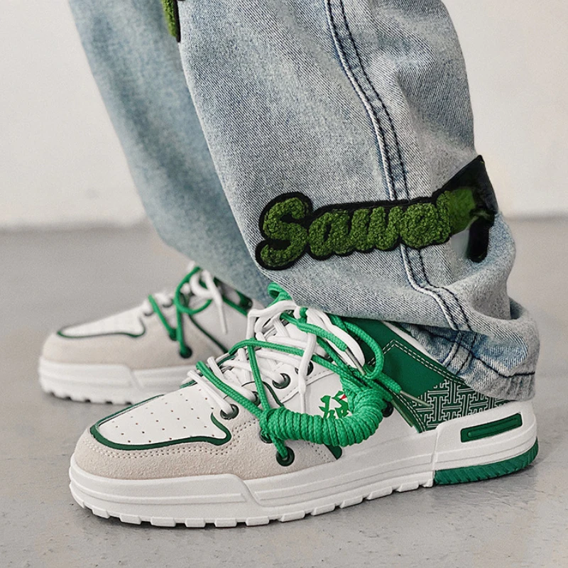 

Fashion Men's Skate Shoes Casual Breathable Outdoor Sports Lace-up Shoes for Mahjong Elements Personalized Men's Casual Shoes