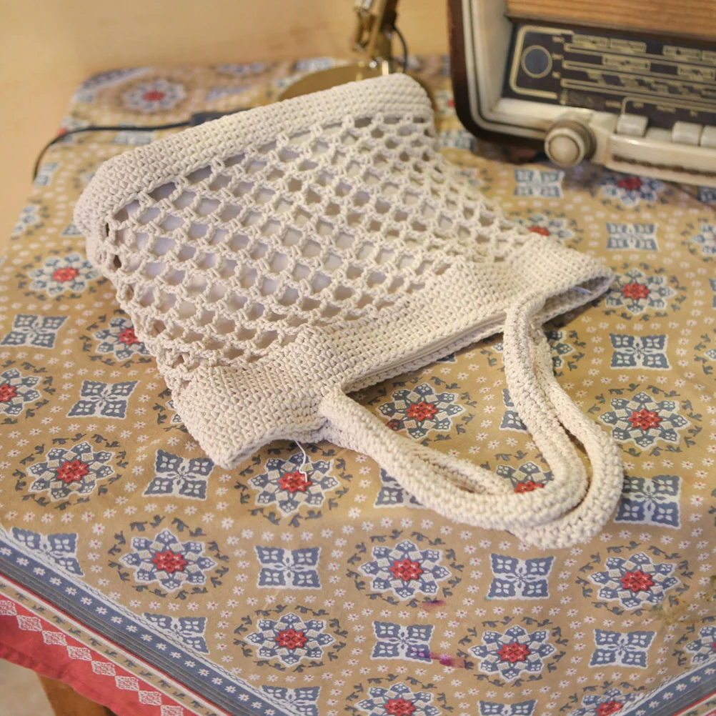 Bagshoulder Beach Bags Wovenstraw Tote Summer Crochetcotton Handbags Handbag Crossbody Messenger Shopping Hobos Crocheted Purses