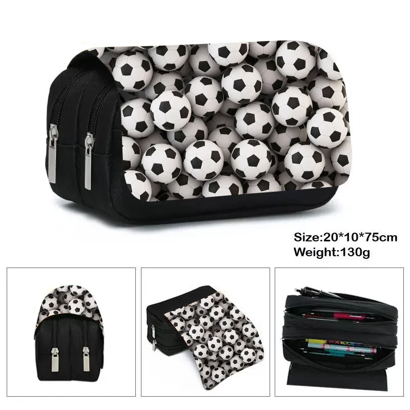 Cool Soccerly Footbally Print Pencil Box For Teenagers Pencil Cases Kids Fashion Basketball School Stationary Storage Bag Gift