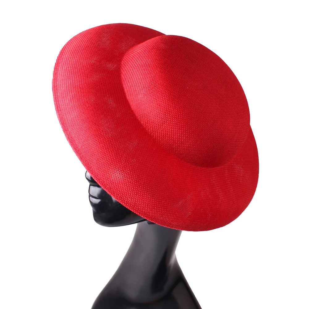 Фото 30 см круглые черные шляпы Fascinator Base женские аксессуары для волос имитация Sinamay Fascinator материал головной убор для свадебной вечеринки №2
