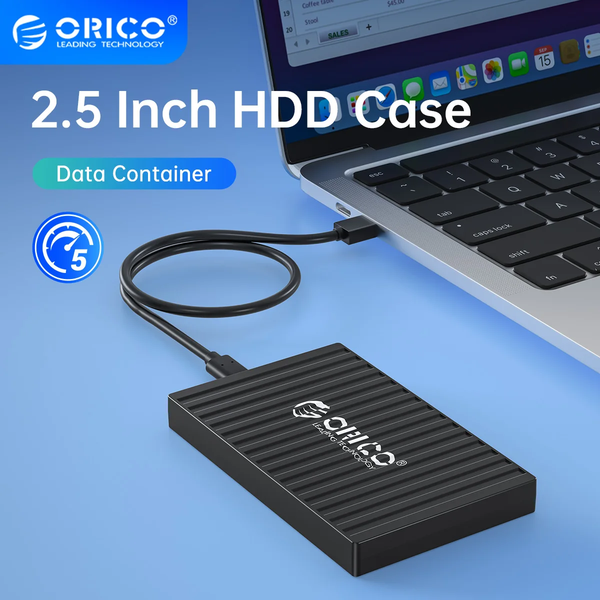 

ORICO 2.5 Inch USB3.0 & Type-C 5Gbps HDD Case Data Container Design Auto-Sleep for SSD/HDD SATA Hard Drive Disk Enclosure