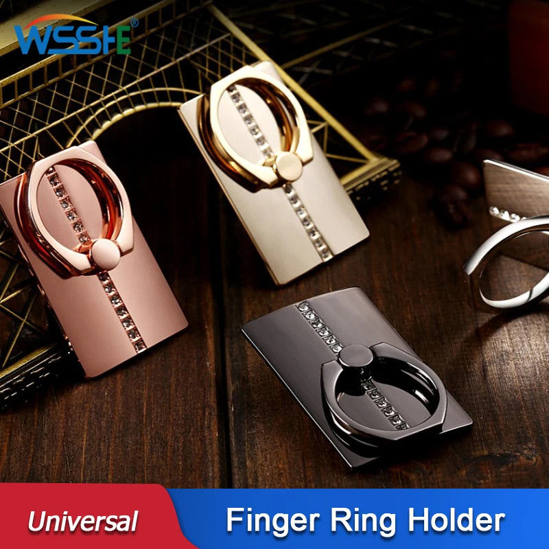 Luxury Square Finger Ring Mobile Phone Stand Car Holder For IPhone Socket Smart Phone Grip Car Mount Stand For Samsung Xiaomi