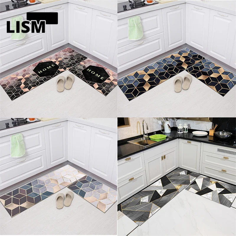 

Geometric Kitchen Carpet for Living Room 3D Print Floor Anti-slip Mats Washable Rugs Bedroom Decoration Hallway Entrance Doormat