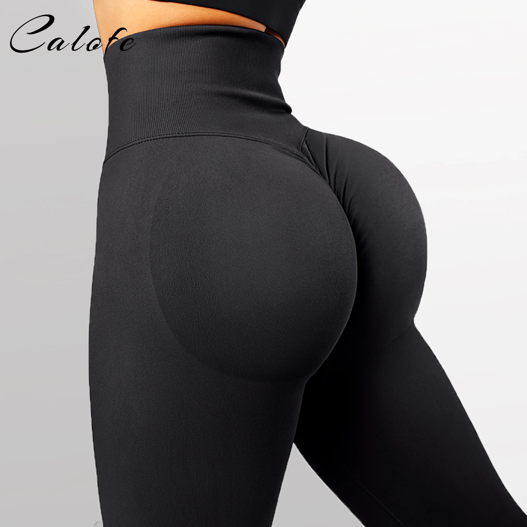 

2022 Seamless Knitted Fitness Leggings GYM Pants Women's High Waist and Hips Tight Peach Buttocks High Waist Nude Yoga Pants