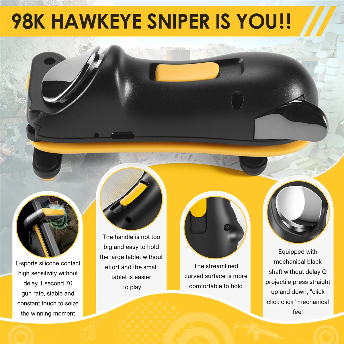 Триггерный контроллер PUBG для iPad Tablet емкость L1R1 Кнопка огня прицела триггеры