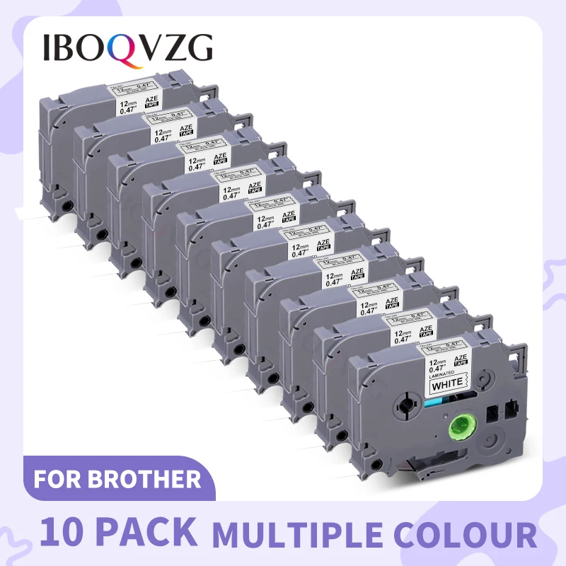 Ламинированная совместимая лента IBOQVZG для этикеток 231 131 6 9 12 18 24 мм черная на белом