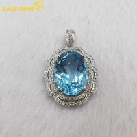 sace gems luxury pendant for women 925 sterling silver 1216mm sky blue topaz pendant necklace wedding party fine jewelry gifts