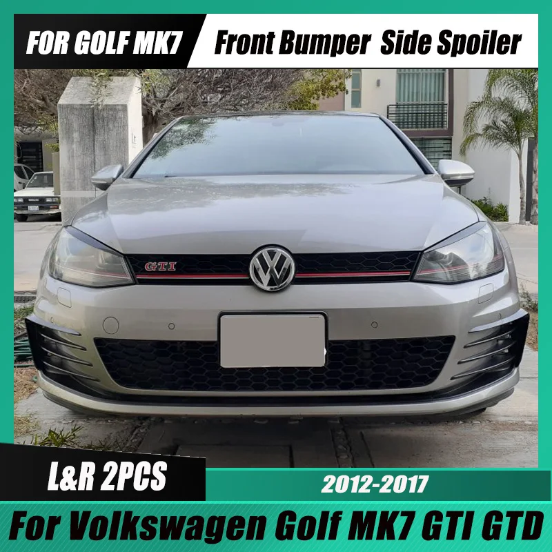 For VW Golf 7 MK7 GTI GTD MP Style Front Bumper Lip Spoiler Car Bumper Fog Lamp Grille Cover Trim Body Kit 2012-2017 Tuning