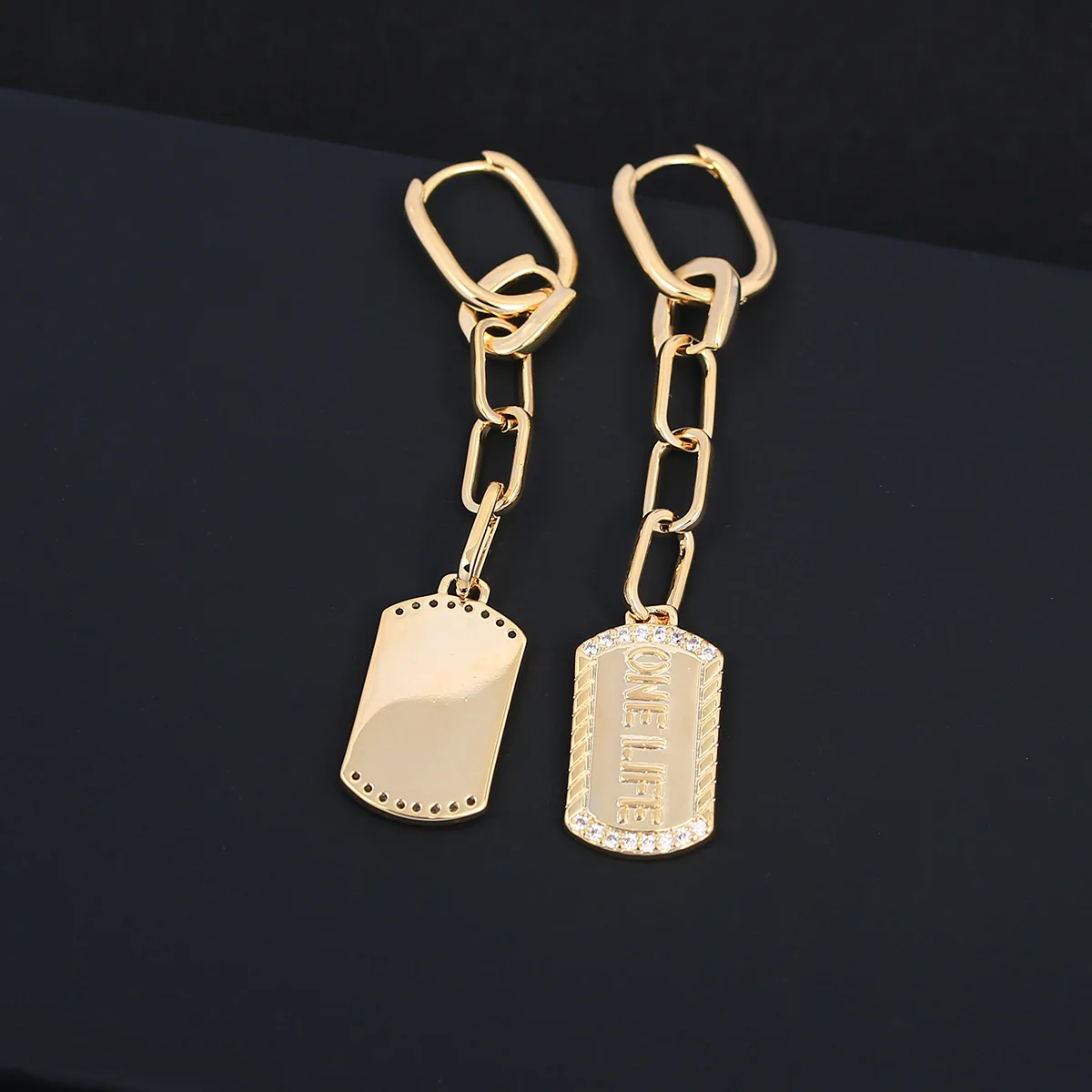 

Bilincolor Luxury Luxurious Zircon Letter Earrings for Wedding or Party